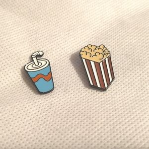 🧁 3/$30 Popcorn and Fountain Drink Concessions Enamel Brooches NEW